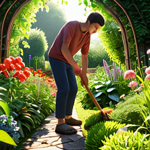 Home 6 ** A person tending a lush, vibrant garden representing an "information garden." The garden is filled with blooming flowers (representing useful knowledge), and the person is carefully pruning away weeds (representing filtering out unnecessary information). Sunlight is shining down, symbolizing clarity and growth.
**