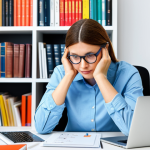 **

A professional blogger, fully clothed in modest attire, sitting at a clean desk with a laptop, brainstorming ideas for SEO optimization. Modern, bright office setting, surrounded by books and notes. Safe for work, appropriate content, perfect anatomy, correct proportions, natural pose, well-formed hands, proper finger count, natural body proportions, professional, family-friendly.

**